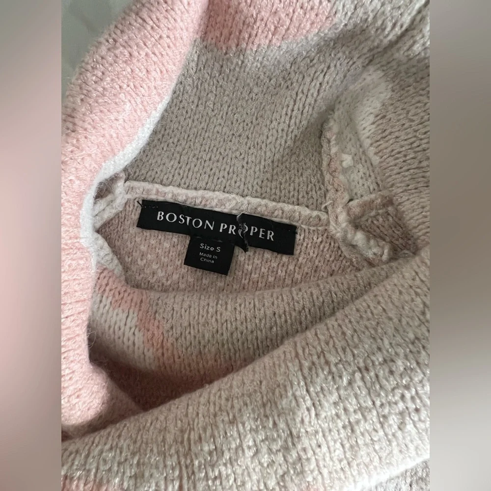BOSTON PROPER Camo Turtleneck Knit Sweater Women's Size Small Pink Camouflage S - Picture 11 of 11